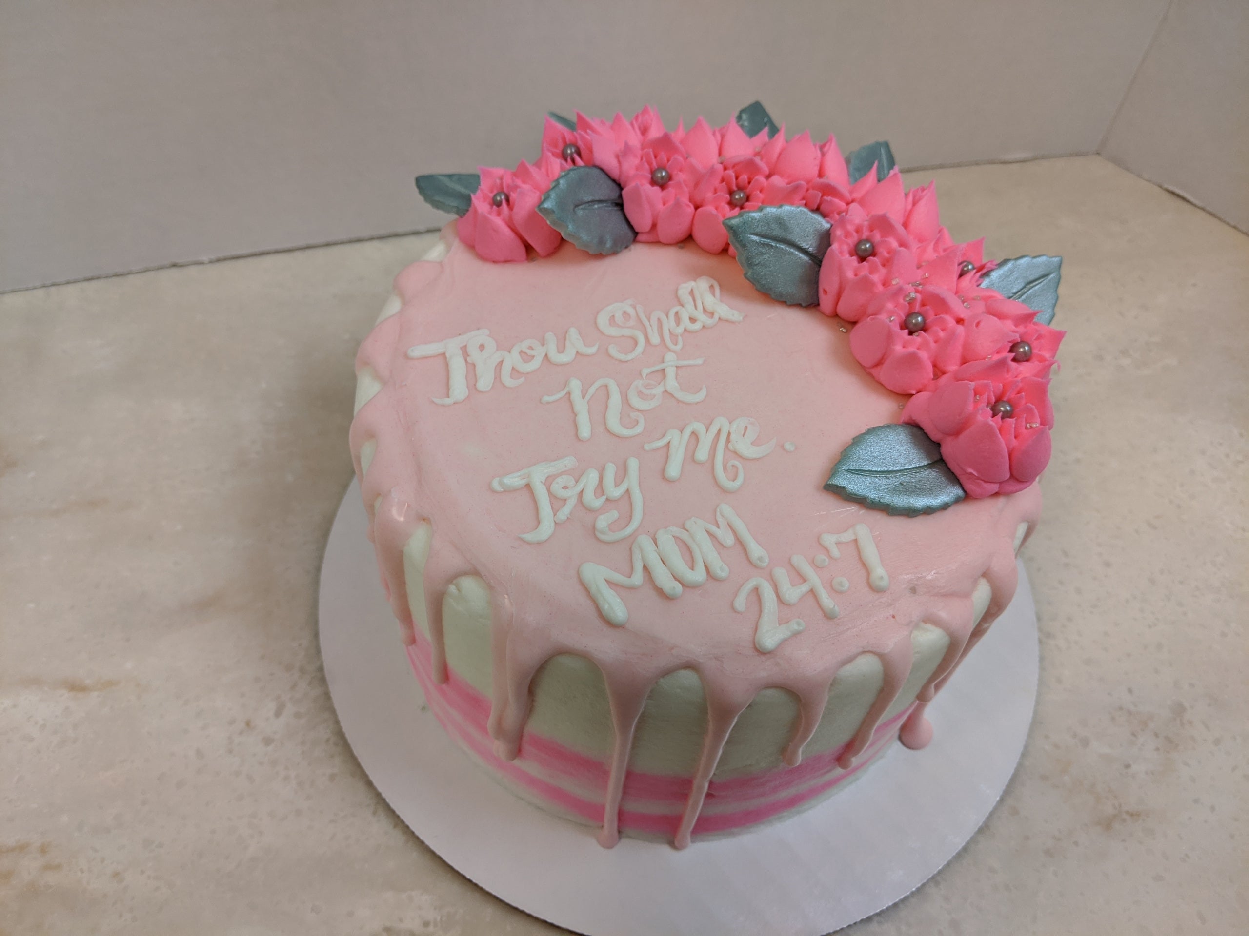 Pink Watercolor Mother's Day Cake Biscuit Eater Bakery