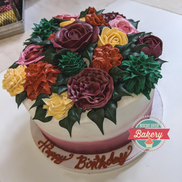 Water Color/Buttercream Flower Crown Cake Biscuit Eater Bakery